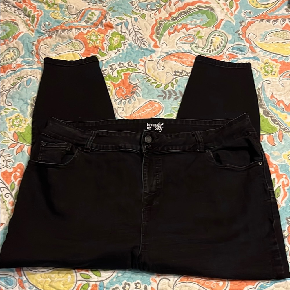 Terra & Sky Women's Black Jeans